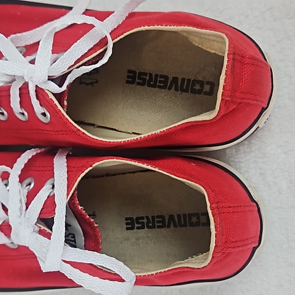 Converse | Men's All Star Red Low-Top Lace-Up Sneakers Sz 8 - Picture 5 of 15